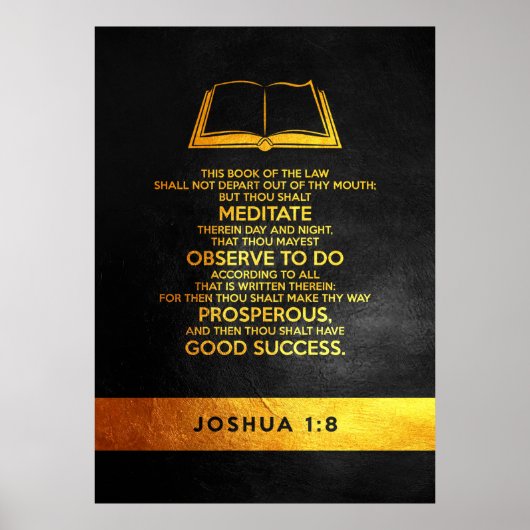Joshua 1:8 Bibelverse Poster (Vorne)