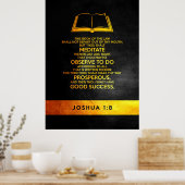 Joshua 1:8 Bibelverse Poster (Küche)