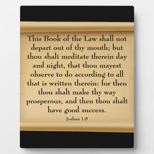 Joshua 1:8 fotoplatte (Vorderseite)
