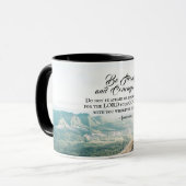 Joshua 1:9 Be Strong and Courageous Bible Verse Tasse (Vorderseite Links)