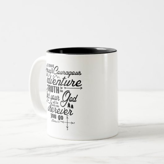 Joshua-1:9 Bibel-Vers-Tasse Zweifarbige Tasse (Vorderseite Links)