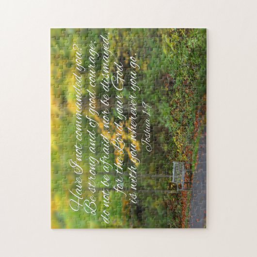 Joshua 1:9 Bibel Verse Christian Nature Puzzle (Vertikal)