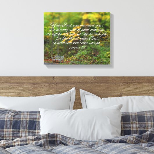 Joshua 1:9 Bibel Verse Christian Scripture Leinwanddruck (Insitu (Schlafzimmer))