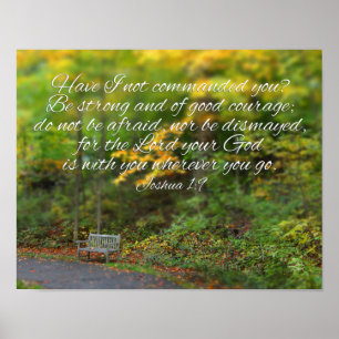 Joshua 1:9 Bibel Verse Christian Scripture Poster