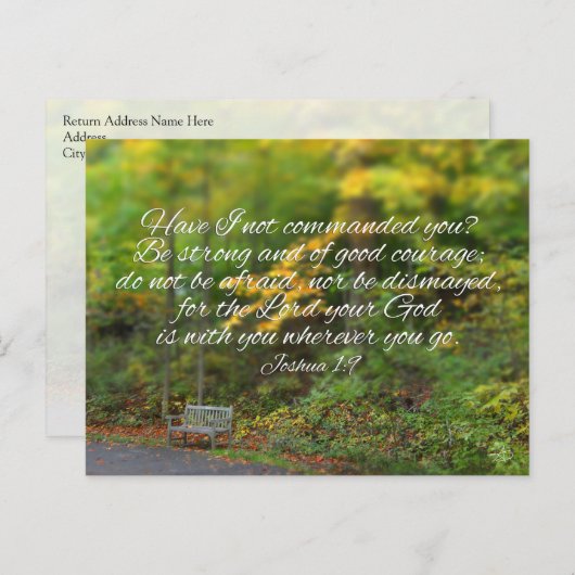Joshua 1:9 Bibel Verse Christian Scripture Postkarte (Vorne/Hinten)