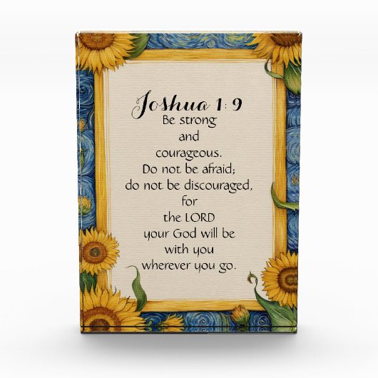 Joshua 1:9 Bibelverse Art Fotoblock (Vorderseite)