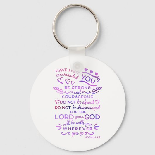 Joshua 1:9 Bible Scripture Verse Keychain Schlüsselanhänger (Vorderseite)