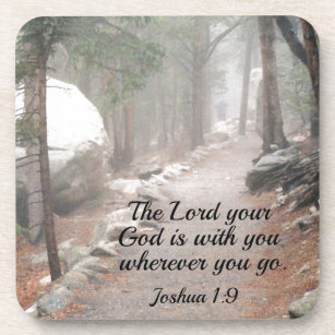 Joshua 1:9 Der Herr, dein Gott, ist bei dir.. Getränkeuntersetzer