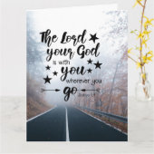 Joshua 1:9 Der Herr ist bei dir, wohin du auch geh Karte (Gelbe Blume)