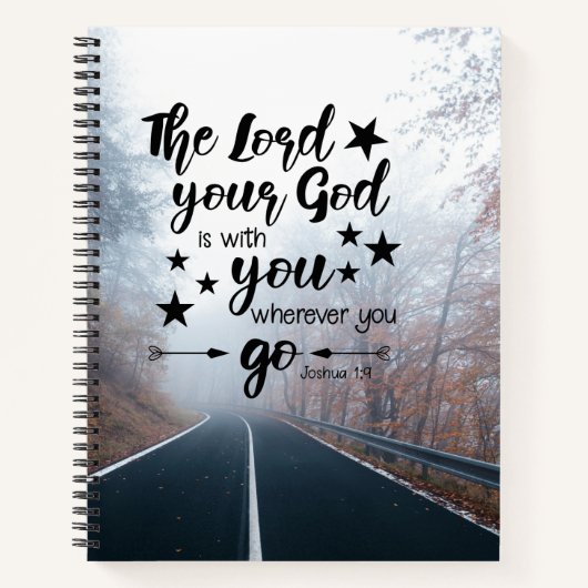 Joshua 1:9 Der Herr ist bei dir, wohin du auch geh Notizblock (Vorderseite)