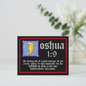 Joshua 1 9 Gold Illuminated Letter Bible Quote Postkarte (Stehend Vorderseite)