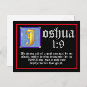 Joshua 1 9 Gold Illuminated Letter Bible Quote Postkarte (Vorne/Hinten)