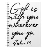 Joshua 1-9 Gott ist bei dir, wo immer du hingehst Notizblock (Vorderseite)