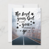 Joshua 1:9 Gott ist mit dir, wohin du auch fliegst Karte (Vorderseite)
