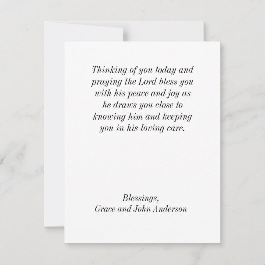 Joshua 1:9 Gott ist mit dir, wohin du auch fliegst Karte (Rückseite)