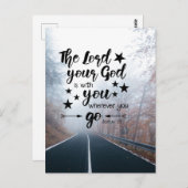 Joshua 1:9 Gott ist mit dir, wohin du auch gehst Postkarte (Vorne/Hinten)