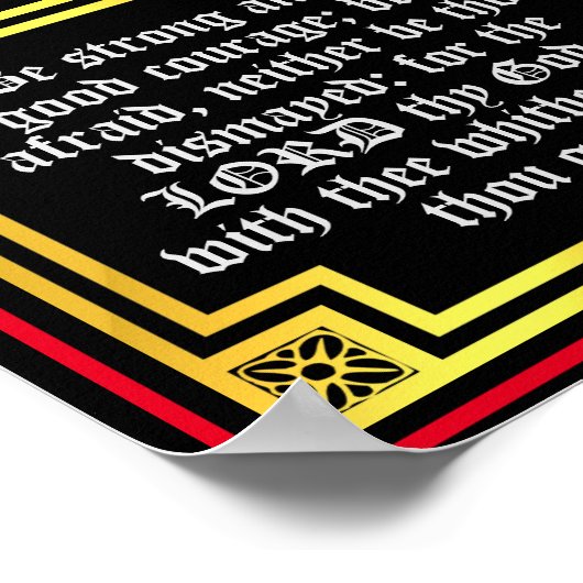 Joshua 1:9 Illuminierte Alte Testament Bible Verse Poster (Ecke)