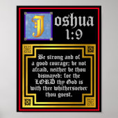 Joshua 1:9 Illuminierte Alte Testament Bible Verse Poster (Vorne)