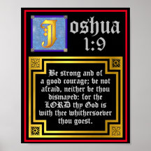 Joshua 1:9 Illuminierte Alte Testament Bible Verse