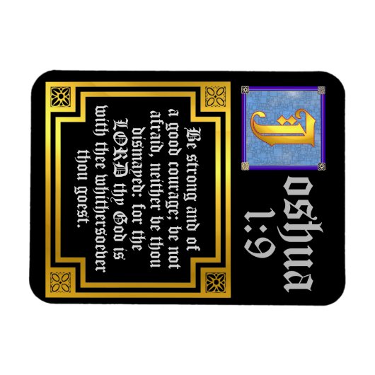 Joshua 1:9 Illuminiertes Bibelangebot Magnet (Horizontal)