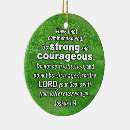 Joshua-1:9 ist stark u. - Bibel-Vers mutig Keramikornament (Rechts)