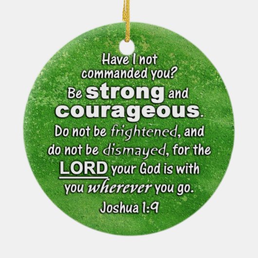 Joshua-1:9 ist stark u. - Bibel-Vers mutig Keramikornament (Hinten)