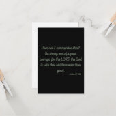 Joshua 1:9 KJV Bible Scripting Flat Greeting Card Karte (Vorderseite/Rückseite Beispiel)