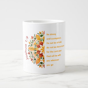 Joshua 1:9 Mandala Blume Jumbo Tasse