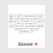"Joshua 1:9" Maßgeschneiderte Vinyl Stickers Aufkleber (Blatt)