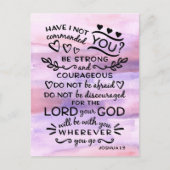 Joshua 1 9 Sei stark Bibelbibliotheken Verse Postkarte (Vorderseite)