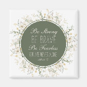 Joshua 1:9 Sei stark grüne Wildblume Magnet (Vorne)