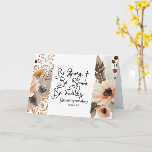 Joshua 1 9 sei stark, sei tapfer Bibelverse Karte (Gelbe Blume)