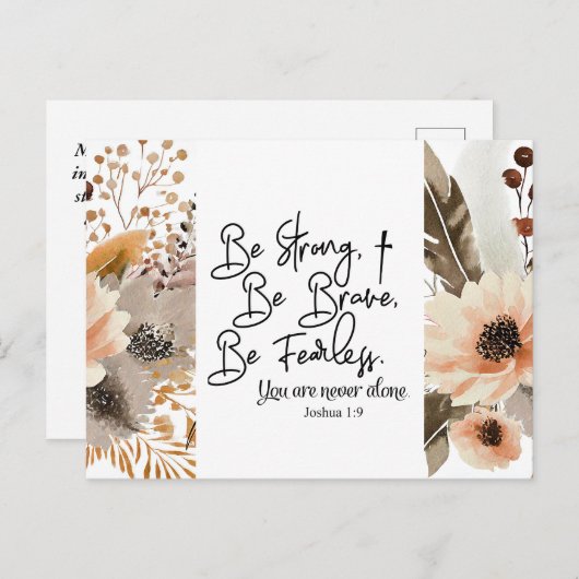 Joshua 1 9 sei stark, sei tapfer Bibelverse Postkarte (Vorne/Hinten)