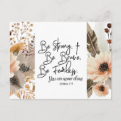 Joshua 1 9 sei stark, sei tapfer Bibelverse Postkarte (Vorderseite)