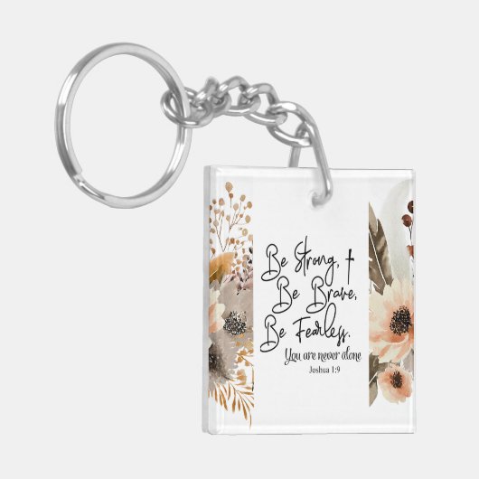Joshua 1 9 sei stark, sei tapfer Bibelverse Schlüsselanhänger (Vorderseite links)