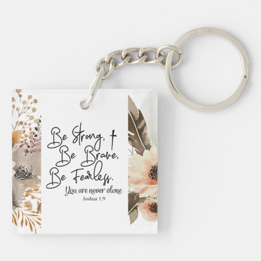 Joshua 1 9 sei stark, sei tapfer Bibelverse Schlüsselanhänger (Rückseite)