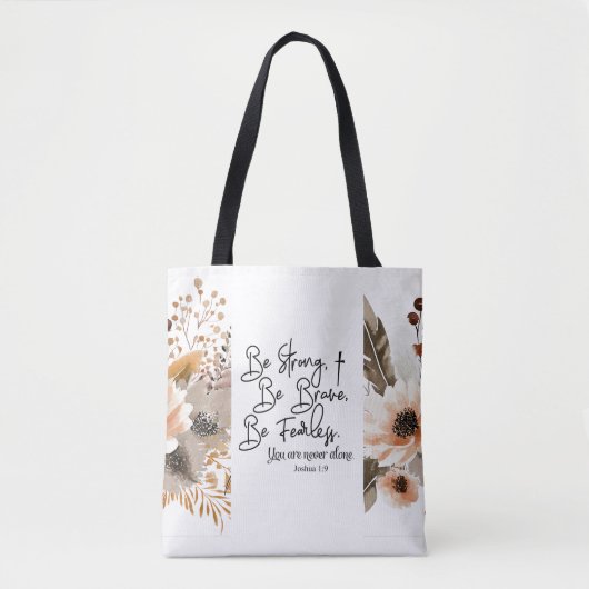 Joshua 1 9 sei stark, sei tapfer Bibelverse Tasche (Vorderseite)