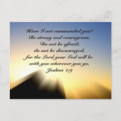 Joshua 1:9 Sei stark und mutig, Bibel Postkarte (Vorderseite)