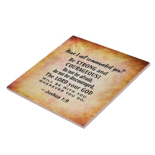 Joshua 1:9 Sei stark und mutig, Bibelverse Fliese (Seite)