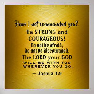 Joshua 1:9 Sei stark und mutig, Bibelverse P Poster