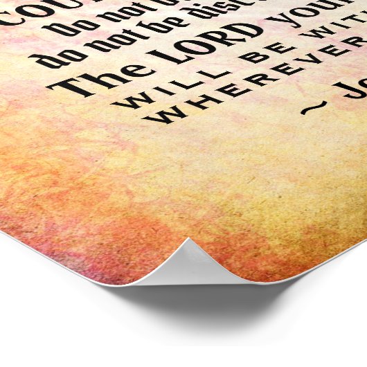 Joshua 1:9 Sei stark und mutig, Bibelverse Poster (Ecke)