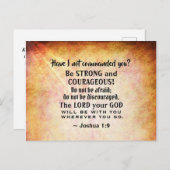 Joshua 1:9 Sei stark und mutig, Bibelverse Postkarte (Vorne/Hinten)