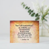 Joshua 1:9 Sei stark und mutig, Bibelverse Postkarte (Stehend Vorderseite)