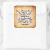 Joshua 1:9 Sei stark und mutig, Bibelverse Quadratischer Aufkleber (Tasche)