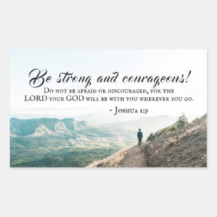 Joshua 1:9 Sei stark und mutig Bibelverse Rechteckiger Aufkleber