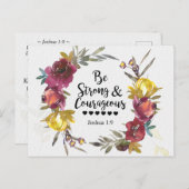 Joshua 1:9 Sei stark und mutig blumenkranz  Postkarte (Vorne/Hinten)