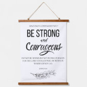Joshua 1:9 Sei stark und mutig Christlich Wandteppich Mit Holzrahmen (Vorderseite)