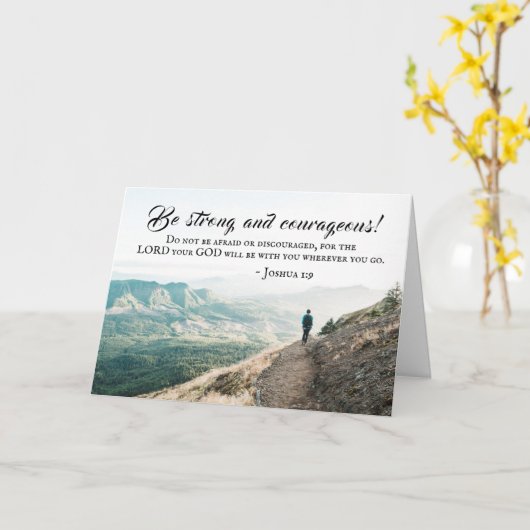 Joshua 1:9 Sei stark und mutig in der Bibel Verse Karte (Gelbe Blume)