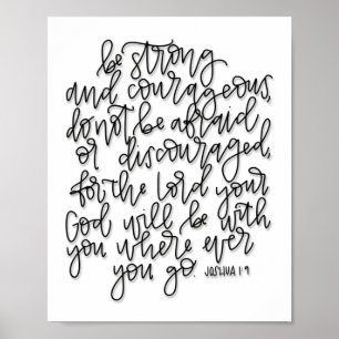 Joshua 1:9 - Sei stark und mutig - Poster