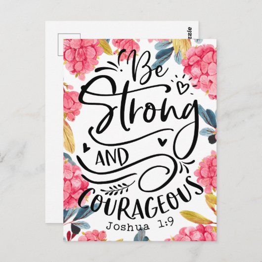 Joshua 1:9 Sei stark und mutig Postkarte (Vorne/Hinten)